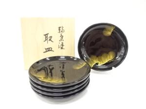 輪島塗　沈金　松　取皿　5客揃